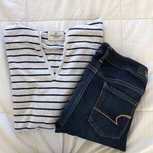 SET - American Eagle Sweatshirt (M) and Jeans (4)